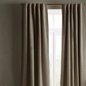 QUINCE European Linen Blackout Curtain Flax Single Panel